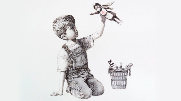 Banksy logra su precio récord con la obra 'Game Changer'