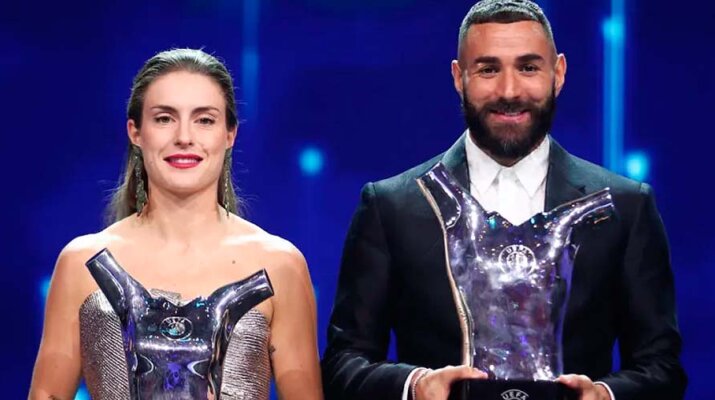 Karim Benzema y Alexia Putellas fueron galardonados como los mejores Jugadores del Año para UEFA