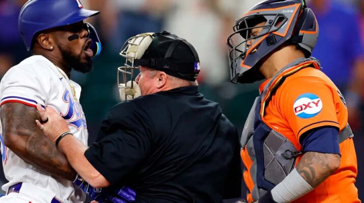 Pelotazo contra cubano Adolis García provocó conato de trifulca entre Astros y Rangers