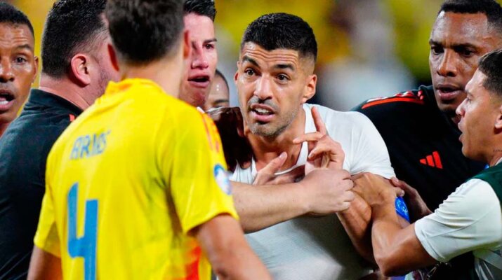 Luis Suárez acusó a Miguel Borja de ser el responsable por la pelea en las gradas