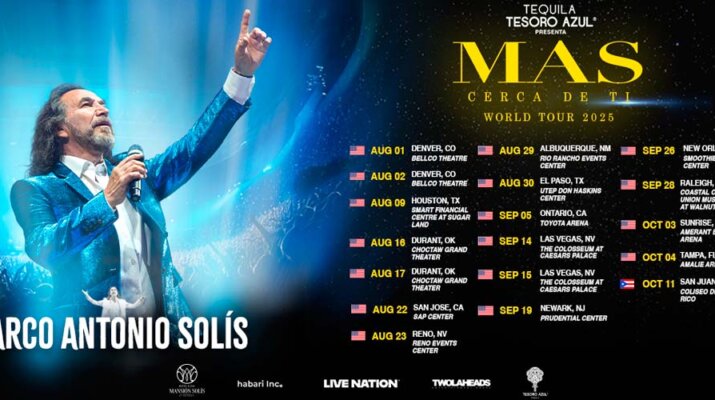 Marco Antonio Solís, regresa con la gira MAS CERCA DE TI WORLD TOUR 2025