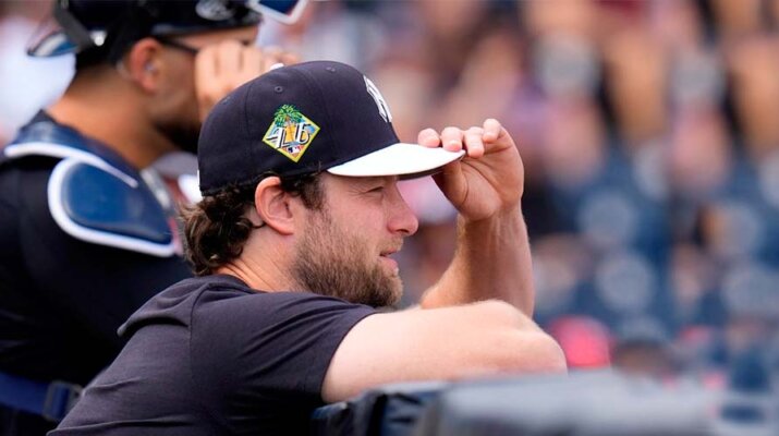 Gerrit Cole alcanza 96.9 mph en sesión de bullpen con los Yankees tras cirugía Tommy John