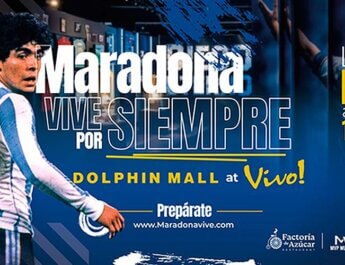 La mano de Dios “Maradona Vive” en el Dolphin Mall. El legado de Diego Armando Maradona, una experiencia inmersiva única
